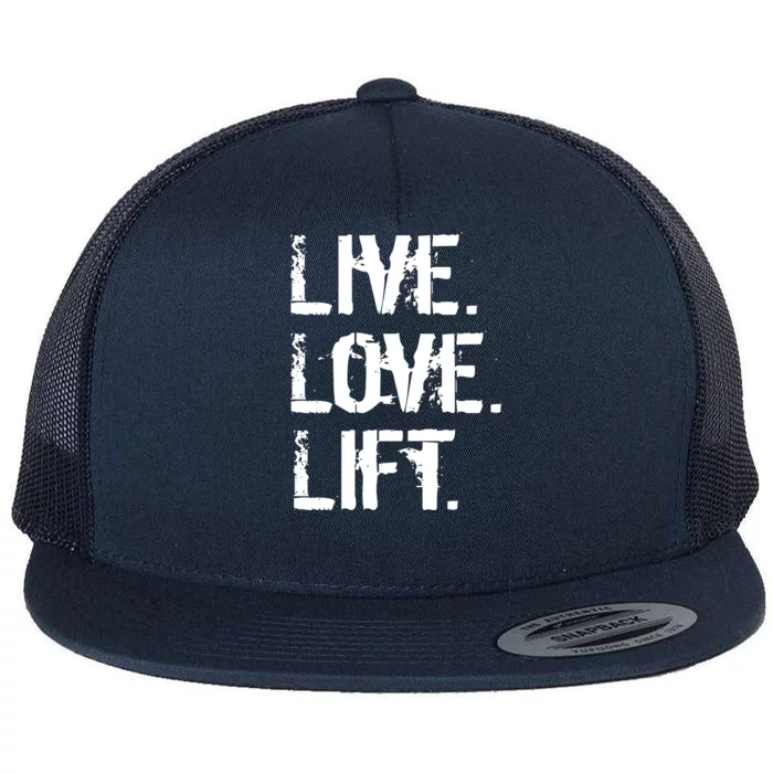 Live Love Lift Retro Fitness Flat Bill Trucker Hat