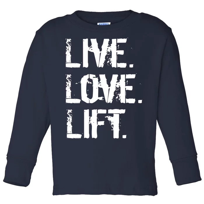 Live Love Lift Retro Fitness Toddler Long Sleeve Shirt