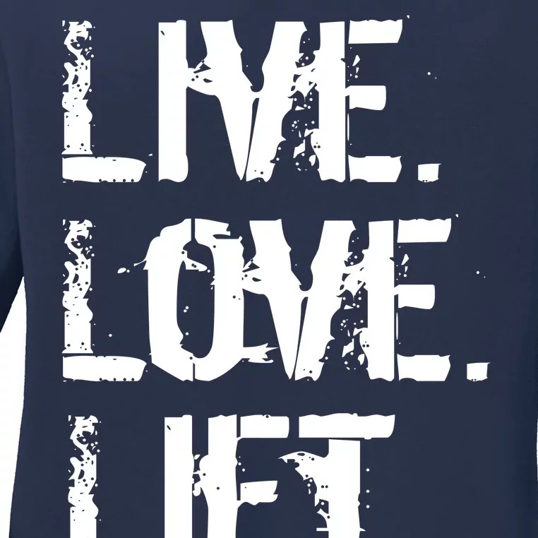 Live Love Lift Retro Fitness Ladies Long Sleeve Shirt