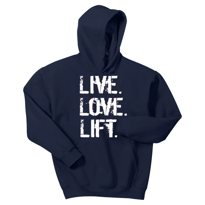 Live Love Lift Retro Fitness Kids Hoodie