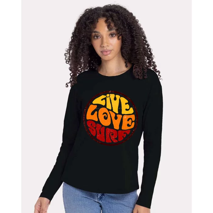 Live Love Surf Womens Cotton Relaxed Long Sleeve T-Shirt