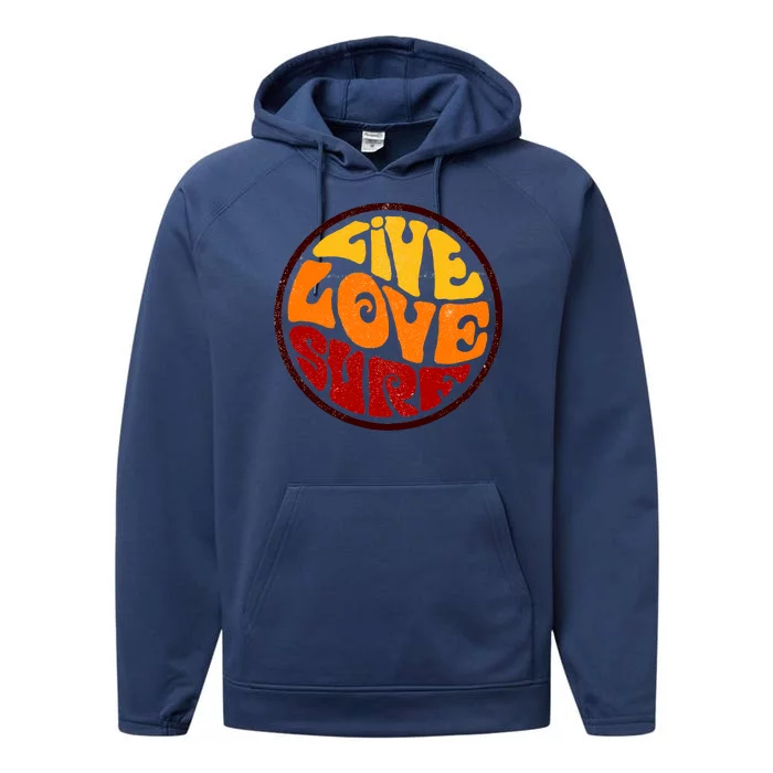 Live Love Surf Performance Fleece Hoodie