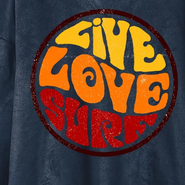 Live Love Surf Hooded Wearable Blanket