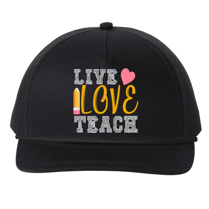 Live Love Teach Snapback Five-Panel Rope Hat