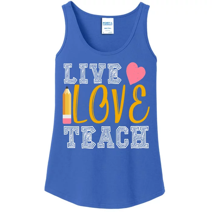 Live Love Teach Ladies Essential Tank