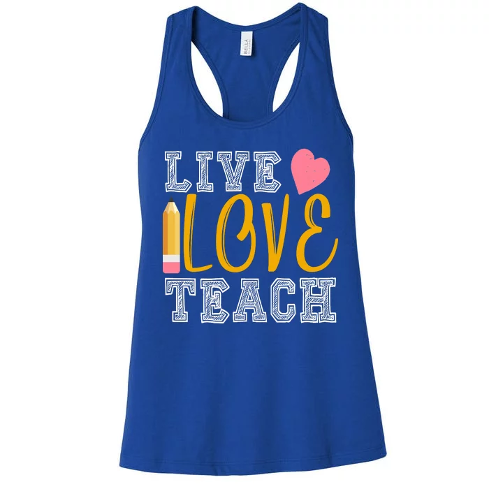 Live Love Teach Women's Racerback Tank