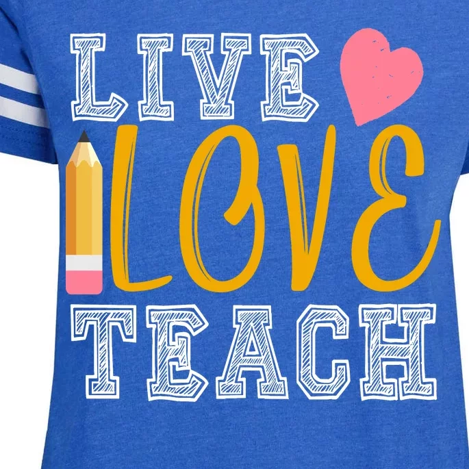 Live Love Teach Enza Ladies Jersey Football T-Shirt