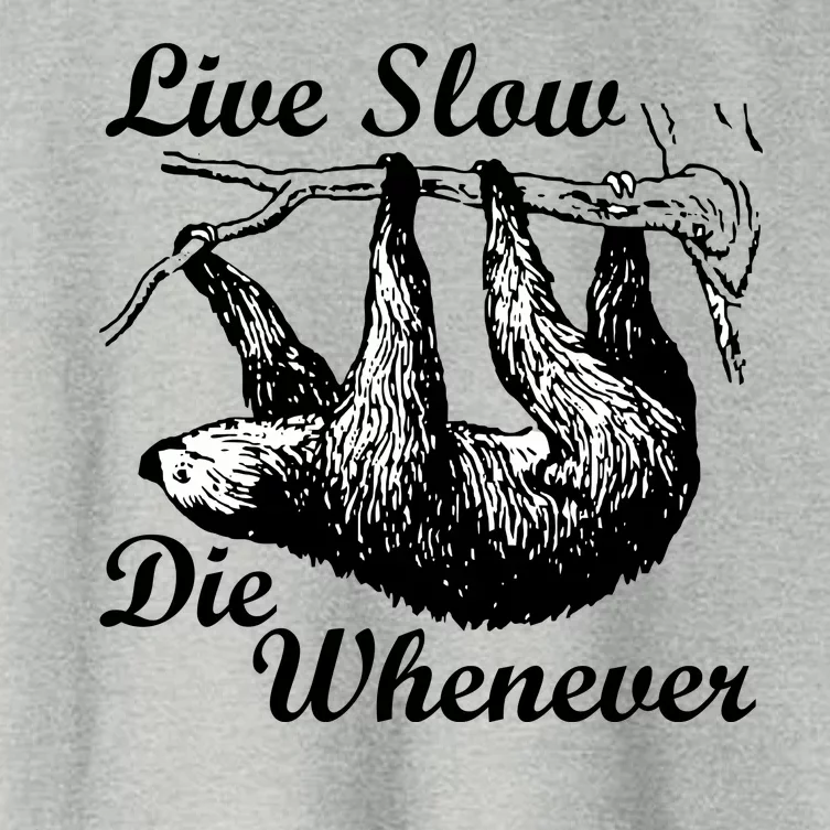 Live Slow Die Whenever Sloth Women's Crop Top Tee