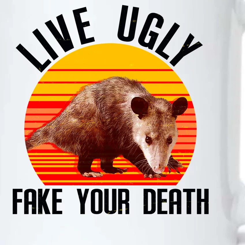 Live Ugly Fake Your Death Black Color Changing Mug