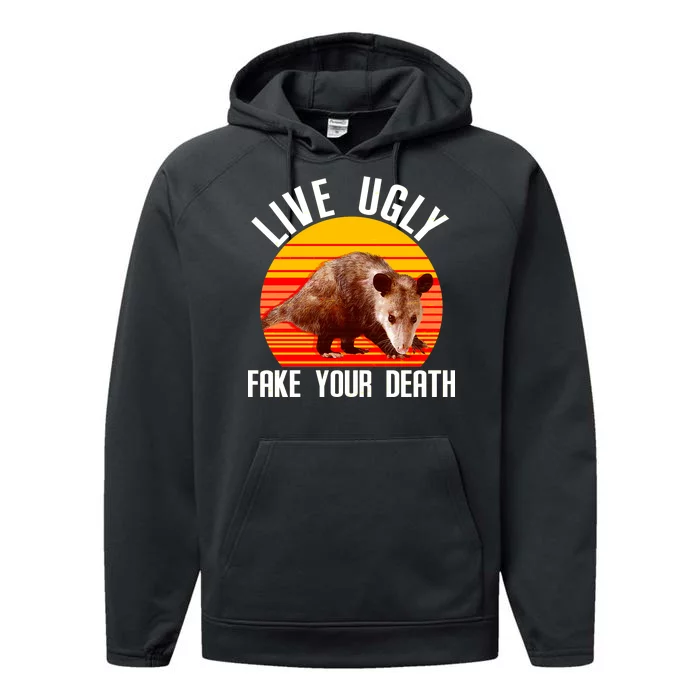 Live Ugly Fake Your Death Performance Fleece Hoodie