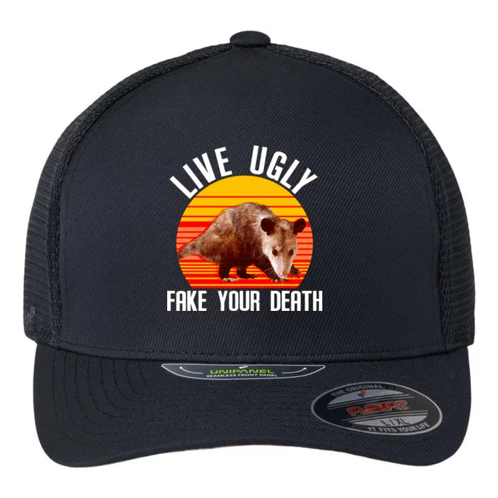 Live Ugly Fake Your Death Flexfit Unipanel Trucker Cap