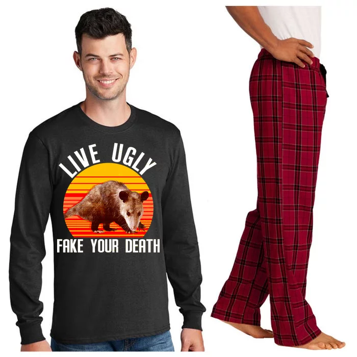 Live Ugly Fake Your Death Long Sleeve Pajama Set