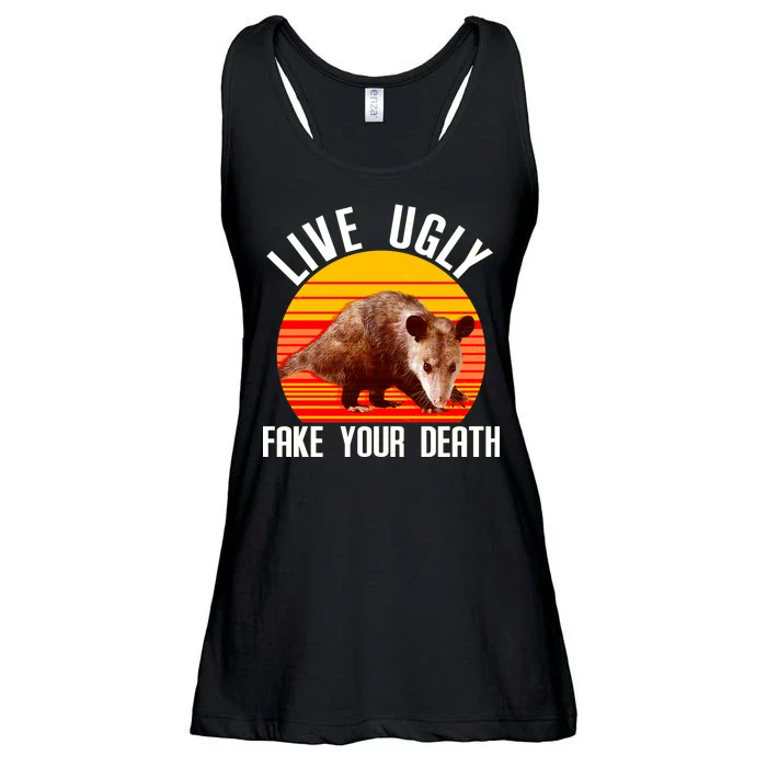 Live Ugly Fake Your Death Ladies Essential Flowy Tank