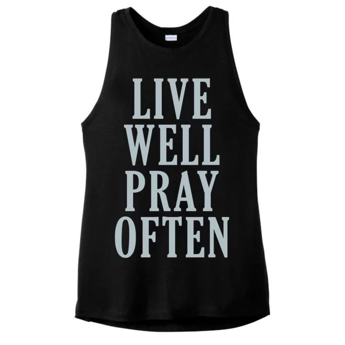 Live Well Pray Often Ladies Tri-Blend Wicking Tank