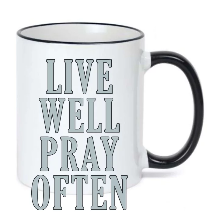 Live Well Pray Often Black Color Changing Mug