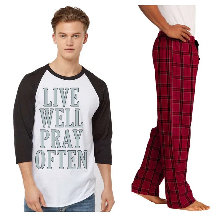 Live Well Pray Often Raglan Sleeve Pajama Set