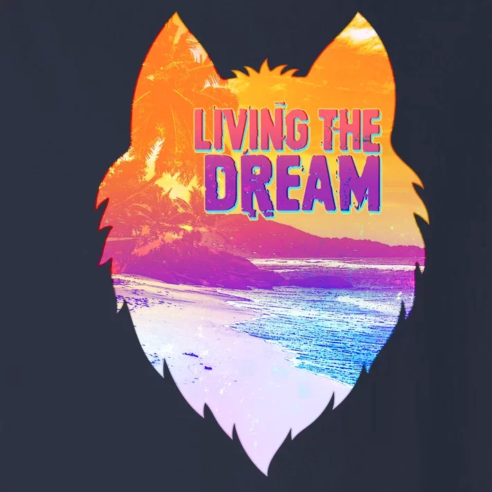 Living The Dream Californian Beach Wolf Head Toddler Long Sleeve Shirt