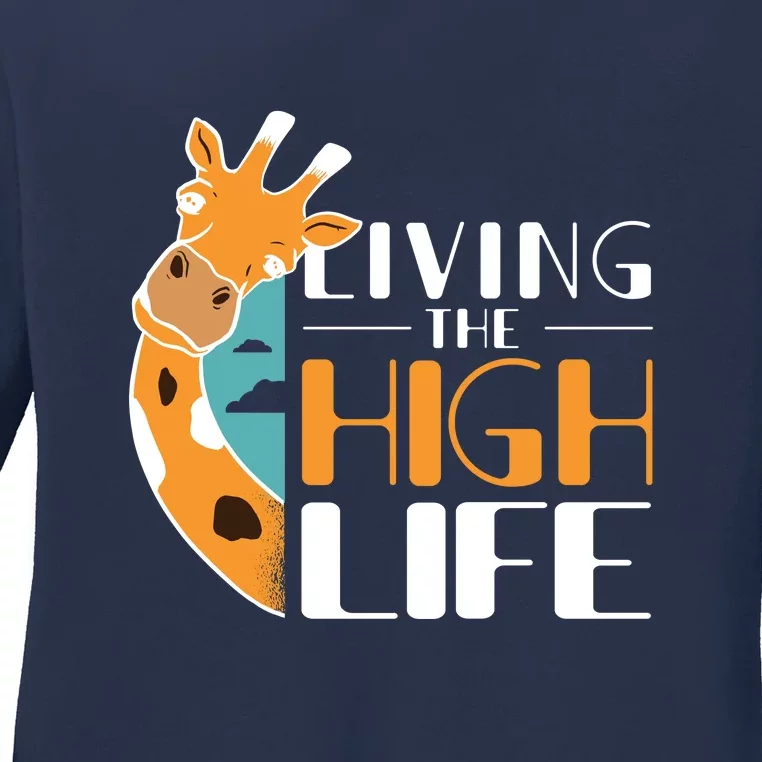 Living The High Life Ladies Long Sleeve Shirt