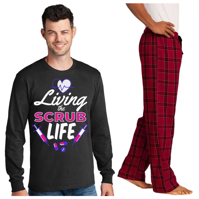 Living The Scrub Life Nurse Long Sleeve Pajama Set