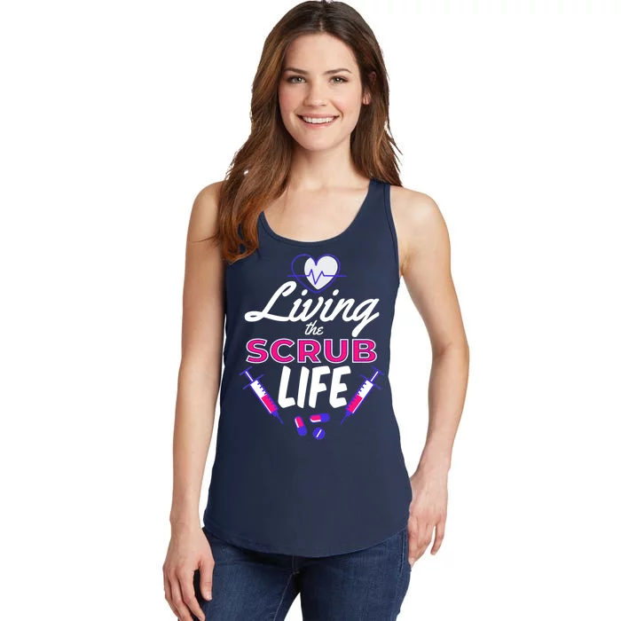 Living The Scrub Life Nurse Ladies Essential Tank