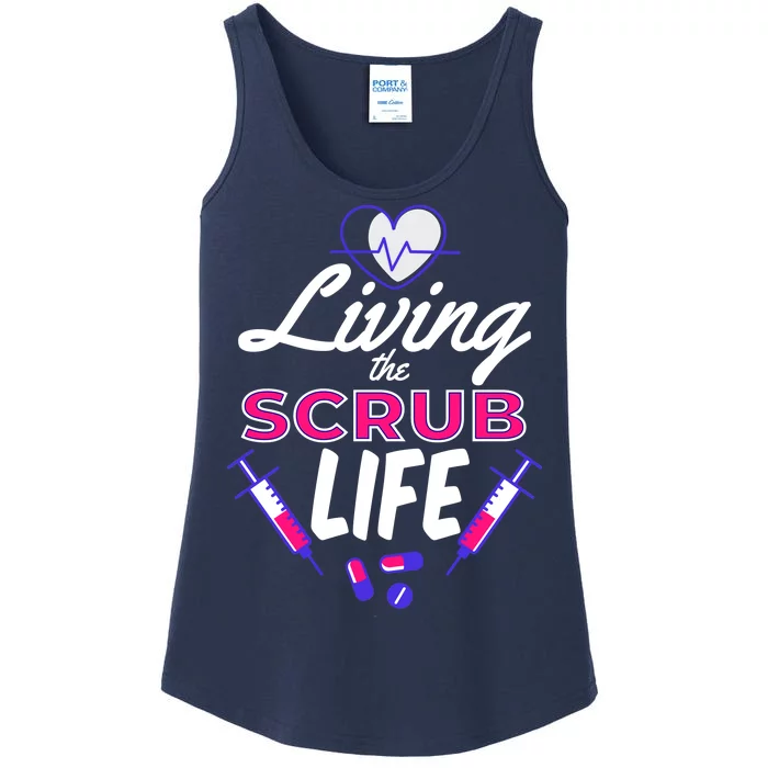 Living The Scrub Life Nurse Ladies Essential Tank