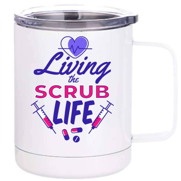 Living The Scrub Life Nurse Front & Back 12oz Stainless Steel Tumbler Cup