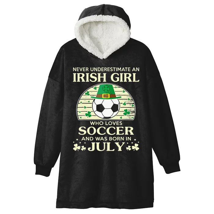 Lucky Irish  Who Loves Soccer Saint Patrick's Day Hooded Wearable Blanket