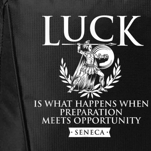 Luck Is When Preparation Meets Opportunity Motivational City Backpack