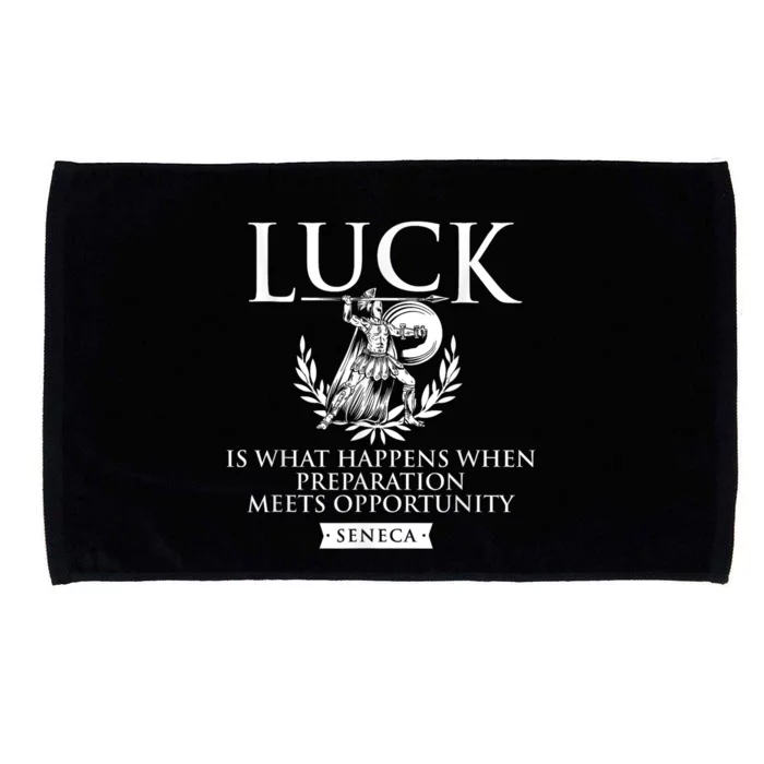 Luck Is When Preparation Meets Opportunity Motivational Microfiber Hand Towel