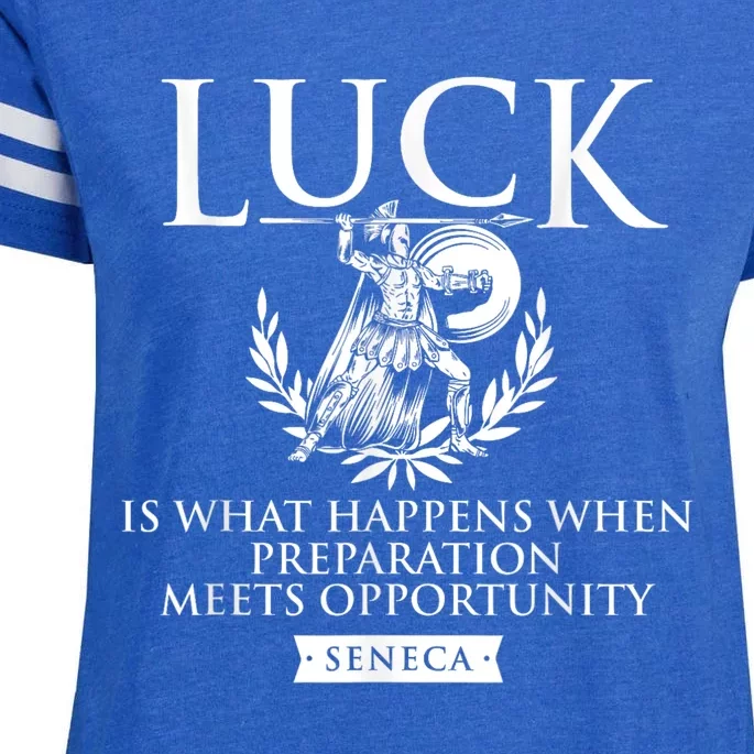 Luck Is When Preparation Meets Opportunity Motivational Enza Ladies Jersey Football T-Shirt