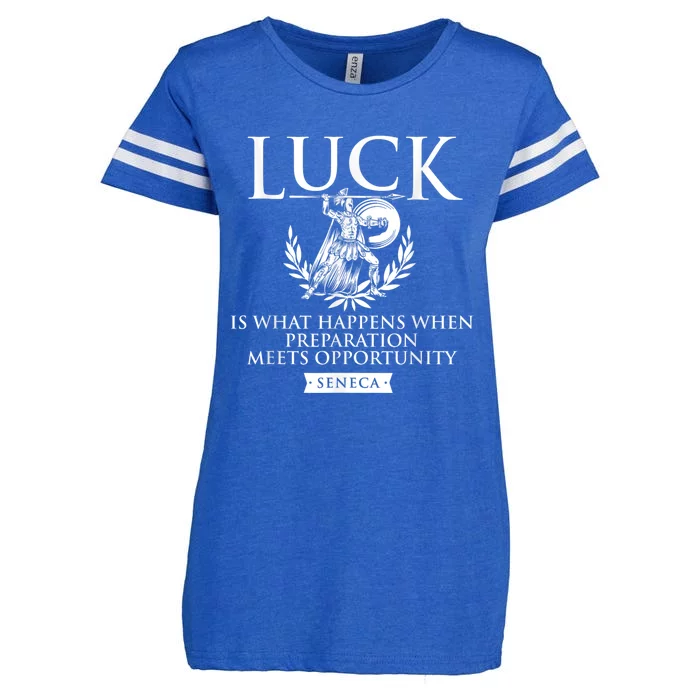 Luck Is When Preparation Meets Opportunity Motivational Enza Ladies Jersey Football T-Shirt