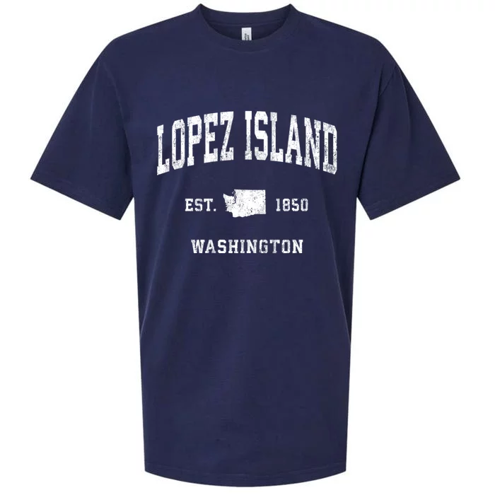 Lopez Island Washington Wa Vintage Established Athletic Sports Design Sueded Cloud Jersey T-Shirt