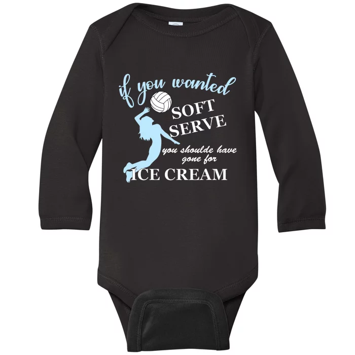 LIBERO If you wanted soft serve ice cream volleyball Baby Long Sleeve Bodysuit