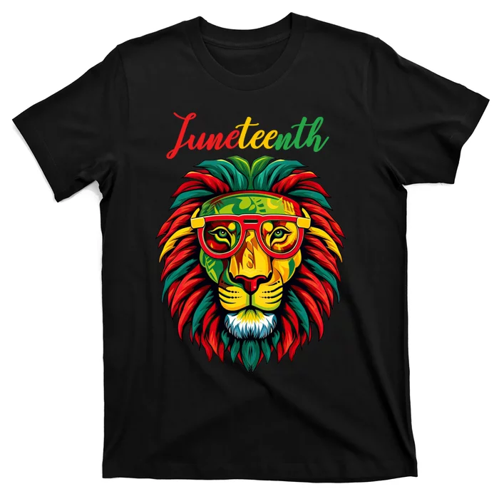 Lion Juneteenth 1865 Black History Freedom African American T-Shirt