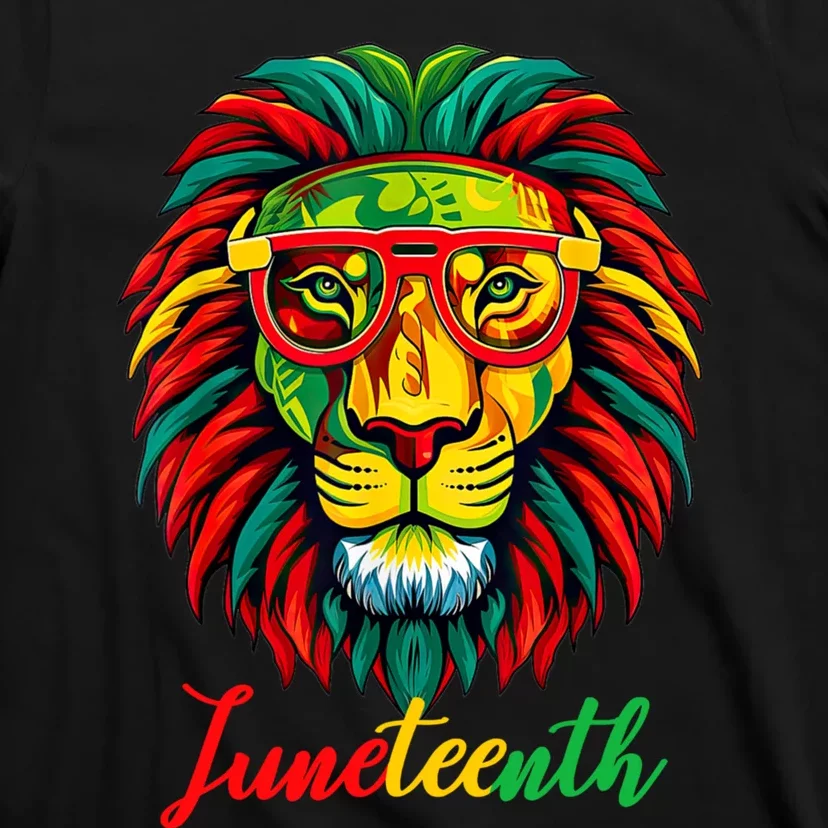 Lion Juneteenth 1865 Black History Freedom African American T-Shirt