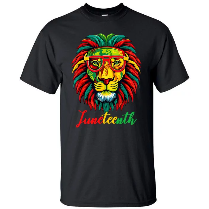 Lion Juneteenth 1865 Black History Freedom African American Tall T-Shirt