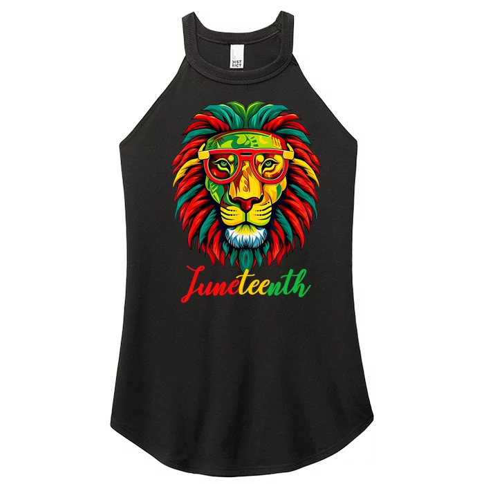 Lion Juneteenth 1865 Black History Freedom African American Women’s Perfect Tri Rocker Tank