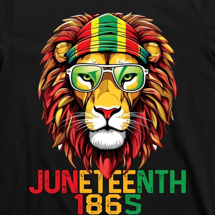 Lion Juneteenth 1865 Black History Freedom African American T-Shirt