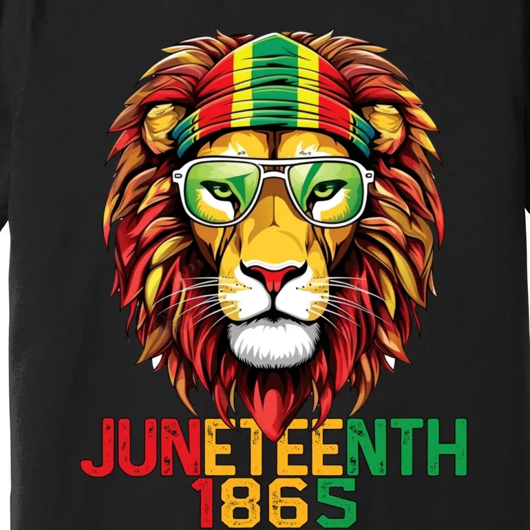 Lion Juneteenth 1865 Black History Freedom African American Premium T-Shirt