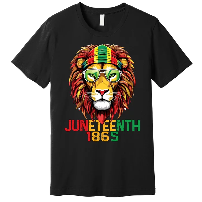 Lion Juneteenth 1865 Black History Freedom African American Premium T-Shirt