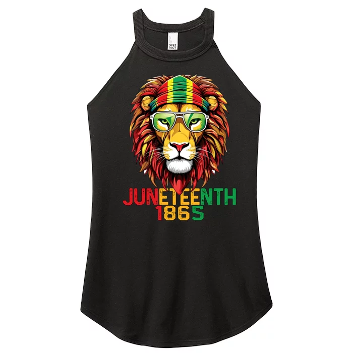 Lion Juneteenth 1865 Black History Freedom African American Women’s Perfect Tri Rocker Tank