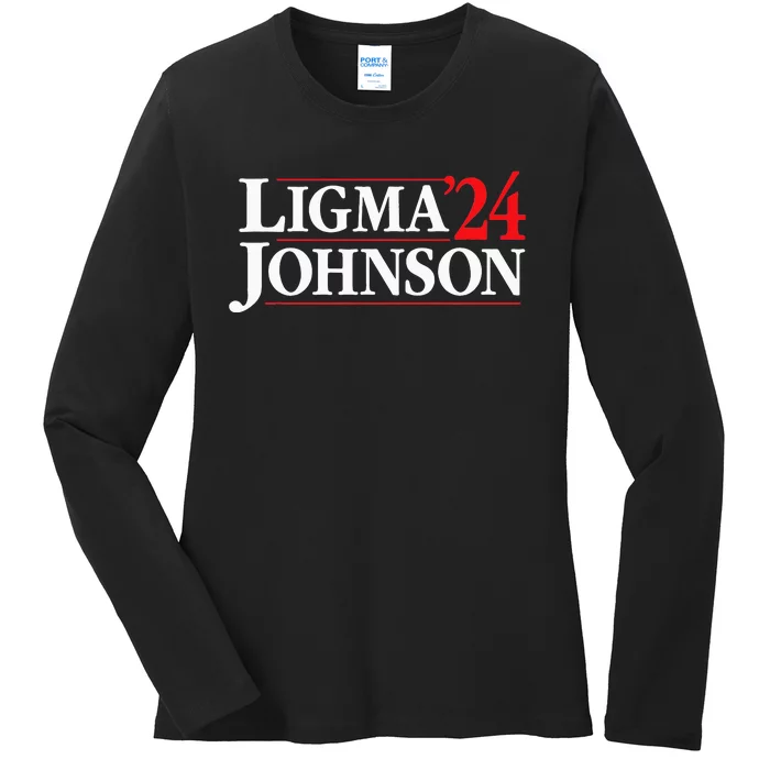 Ligma Johnson 2024 Political Fun Run Ladies Long Sleeve Shirt