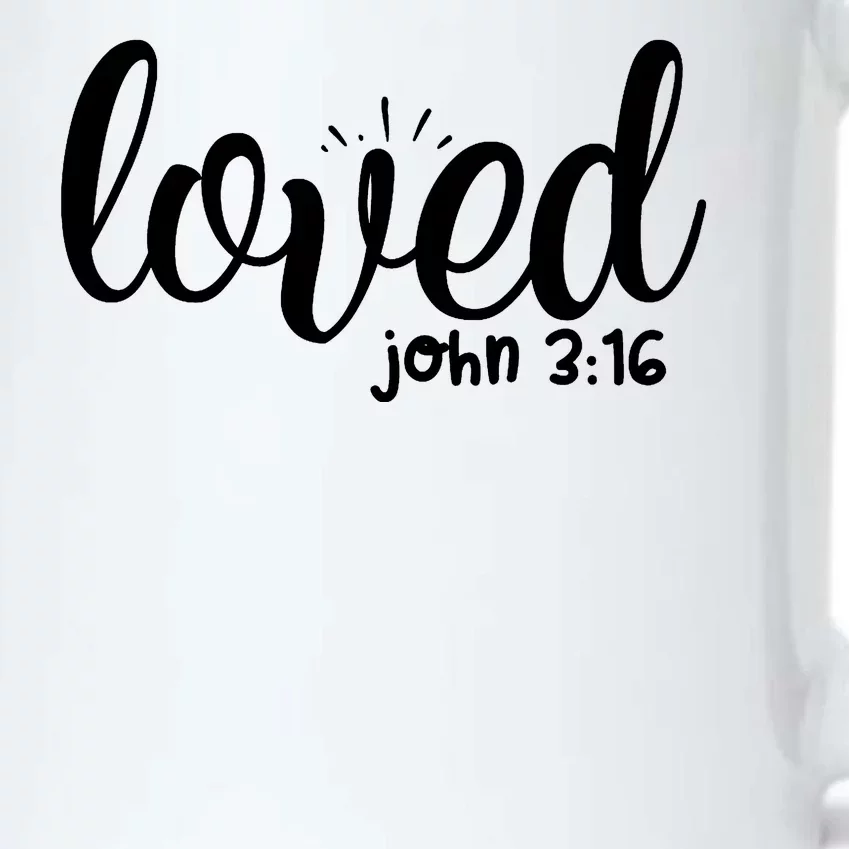 Loved John 3:16 Quote Black Color Changing Mug