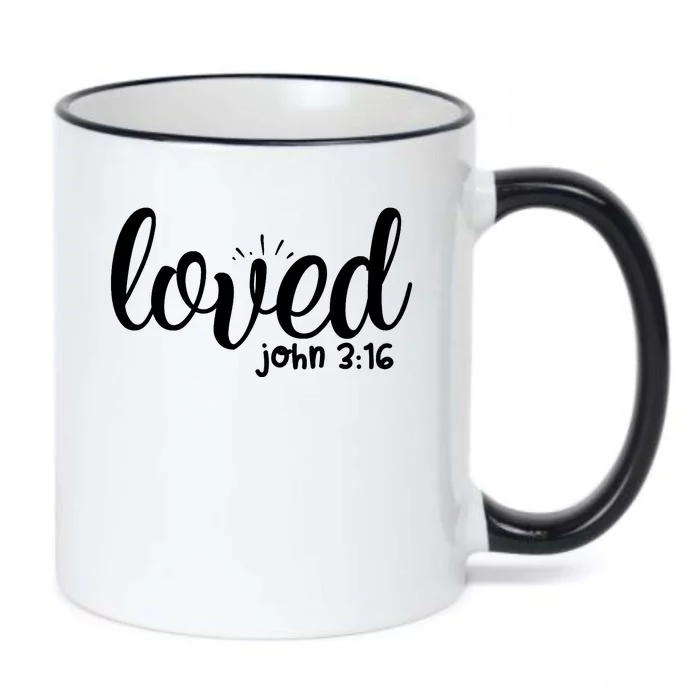 Loved John 3:16 Quote Black Color Changing Mug