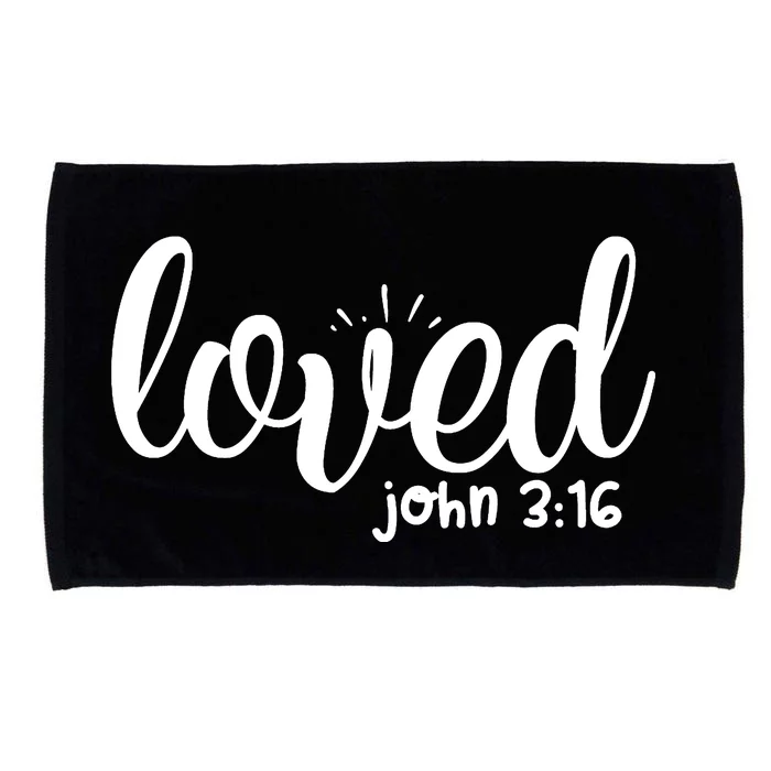 Loved John 3:16 Quote Microfiber Hand Towel