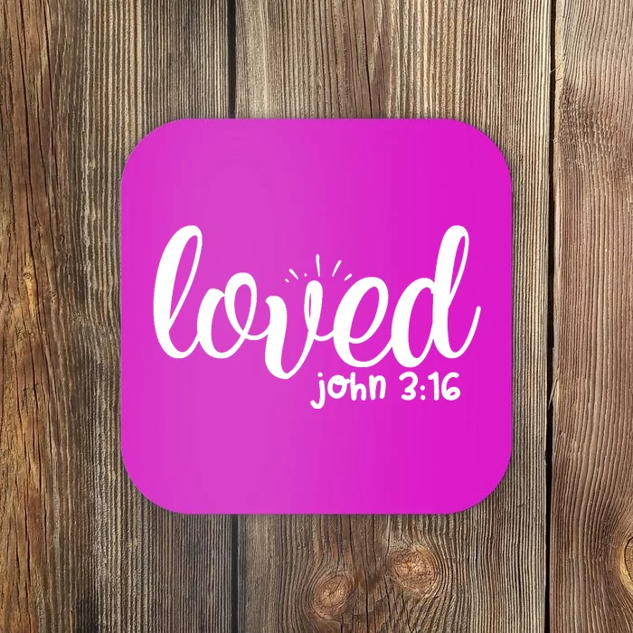 Loved John 3:16 Quote Coaster