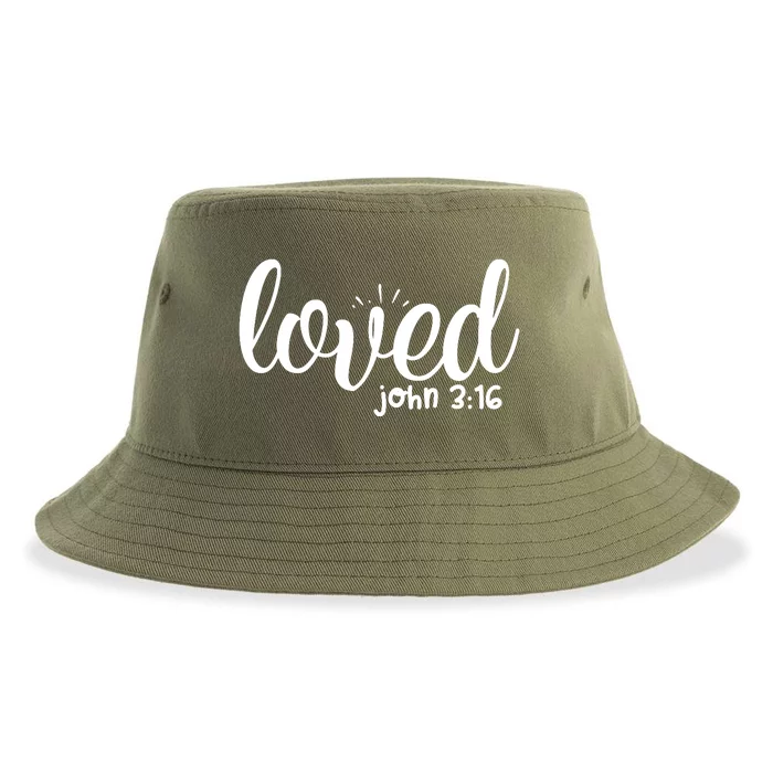 Loved John 3:16 Quote Sustainable Bucket Hat