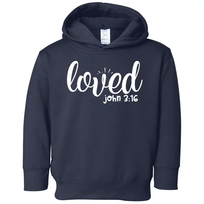 Loved John 3:16 Quote Toddler Hoodie