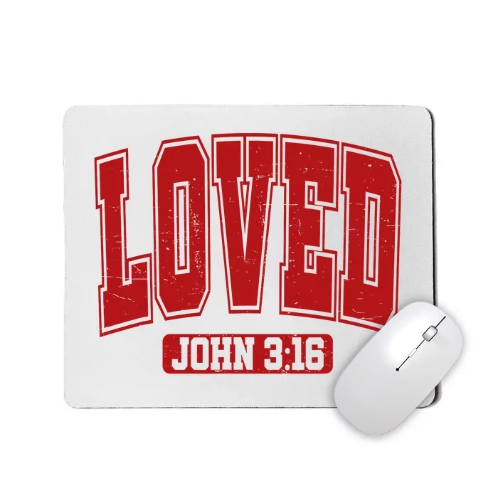 Loved John 3 16 Christian Loves Valentines Day Mousepad