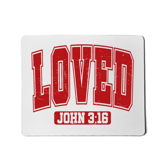 Loved John 3 16 Christian Loves Valentines Day Mousepad